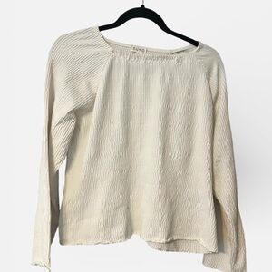 SUNO ribbed peasant top